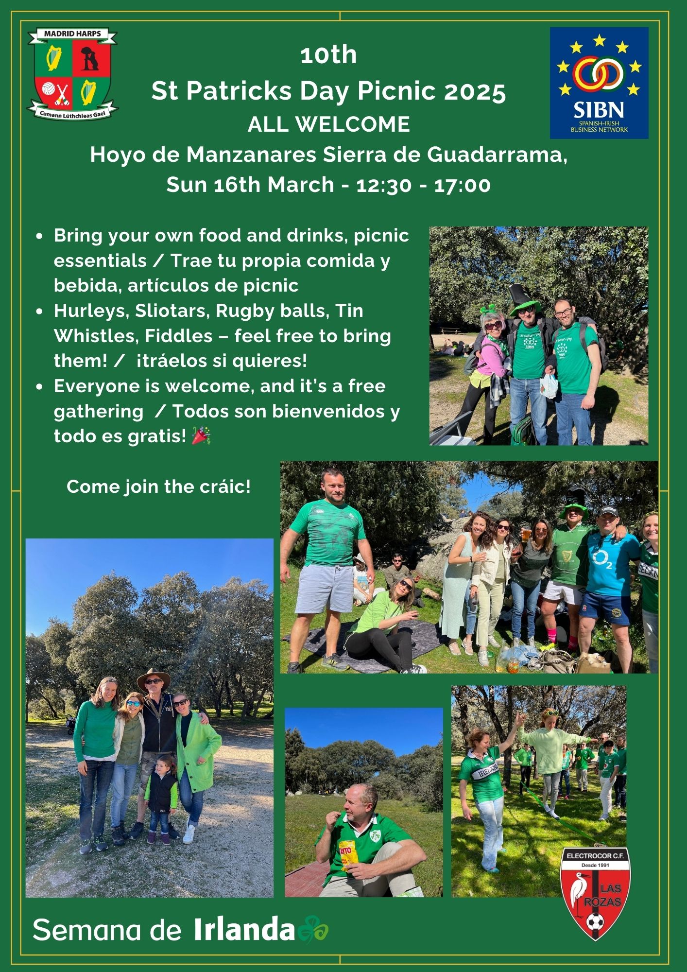 invitation st patrick's day in madrid picnic